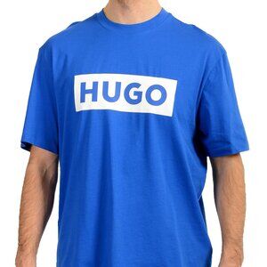 Hugo Boss Men's "Nico" Blue Logo Print Short Sleeve T-Shirt US XL IT 54